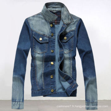 Veste en jean bleu à la mode pour hommes